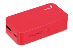 Genius 5200mAh Eco-U521 Compact Size Powerbank with Led Display, Red